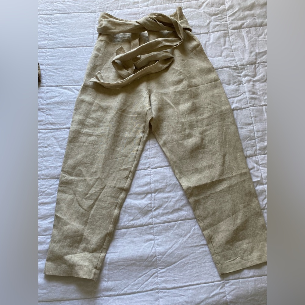 Ozma Aquarius wrap pant oatmeal linen size XS